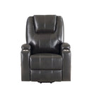 Recliner With Power Lift & Massage - Gunmetal