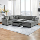 Contemporary U - Shaped Sectional Sofa With Movable Storage Ottoman by Unique Piece Furniture