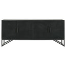 Riddell 4-door Wood Reeding Accent Cabinet Matte Black