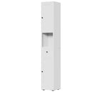 Tall Bathroom Storage Cabinet, 5-Tier Narrow With 2 Doors & Adjustable Shelves, Freestanding - White by HouseOfZazla