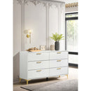 Karena - Rectangular 6 Drawer Dresser - White