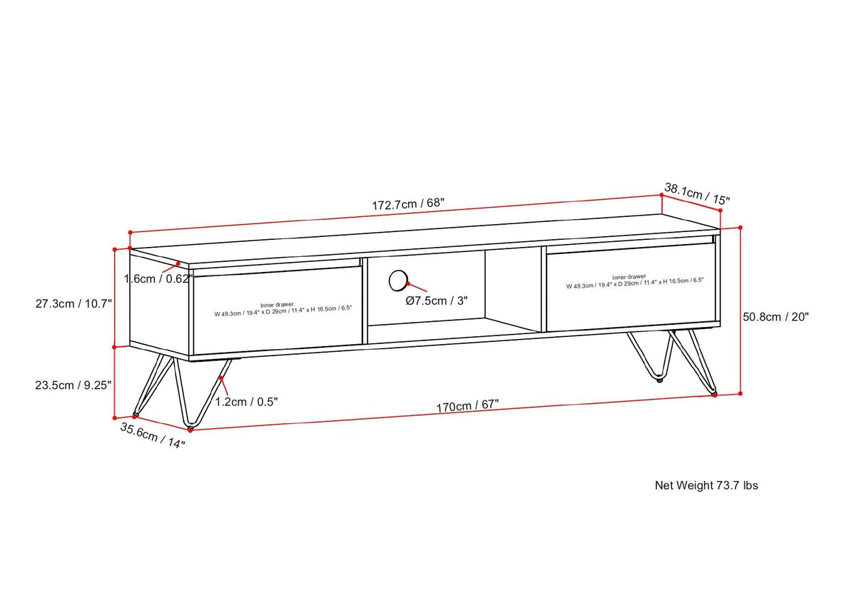 Hunter - Handcrafted TV Media Stand - Natural, photo 7 of 9
