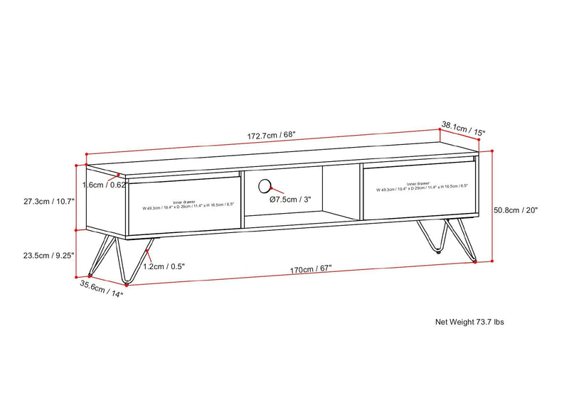 Hunter - Handcrafted TV Media Stand - Natural, photo 7 of 9