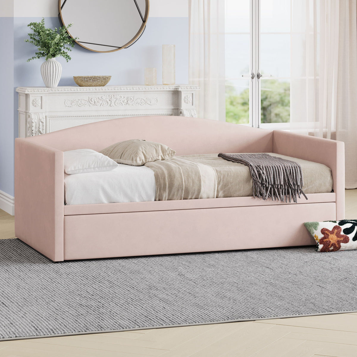 Daybed With Pop Up Trundle, Upholstered Sofa Bed, photo 14 of 21