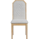 7-Piece Farmhouse Dining Set Classic Rustic Table and 6 high-back design Chairs for Dining Room, Kitchen (Natural Wood Wash)