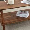 Modern 2 Tier Coffee Table With Open Storage Shelf For Living Room by HouseOfZazla