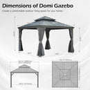13x13FT Outdoor Hardtop Gazebo with Galvanized Steel Double Roof by HouseOfZazla