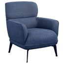 Andrea Upholstered Crescent Arm Accent Chair Blue
