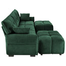 Sofa Set With Ottoman And Pillows, Textured, High Resilience Cushions