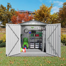 Garden Tool Shed Metal Storage Shed With Peaked Roof Waterproof Lockable Door by HouseOfZazla