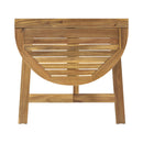 Outdoor Acacia Wood 3 Piece Half Round Folding Bistro Set