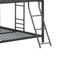 Triple Bunk Bed, Full Size With Sturdy Metal Frame And Safe Stairs - Black by HouseOfZazla