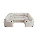 Convertible U-Shaped Sectional Sofa With Pull-Out Bed by Unique Piece Furniture
