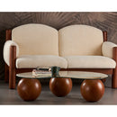 3 Ball Solid Glass Coffee Table