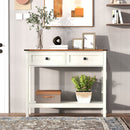 Farmhouse Style Console Table With 2 Drawers And Bottom Storage Shelf by HouseOfZazla