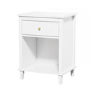 Nightstand With 1 Drawer and 1 Shelf - White