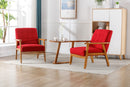 Accent Chairs Set of 2 with Side Table, Mid Century Modern Accent Chair, Wood and Fabric Armchairs Side Chair, Lounge Reading Comfy Arm Chair for Living Room, Bedroom, Office