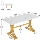 Executive Desk With X-Legs, Sturdy Office Workstation For Home Office - White / Gold by HouseOfZazla