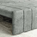 3 in 1 Pull-Out Bed Sleeper, Modern Upholstered 3 Seats Lounge Sofa & Couches with Rolled Arms Decorated with Copper Nails, Convertible Futon 3 Seats Sofabed with Two Drawers and Two Pillows