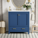 30" Blue Bathroom Vanity with Single Sink