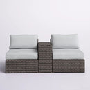 2 Person Wicker Conversation Set With Cushions, Weather Resistant by HouseOfZazla