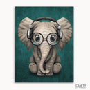 Baby Elephant With Headphones