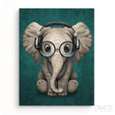 Baby Elephant With Headphones
