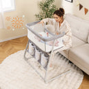 Baby Bassinet Bedside Crib with Adjustable Height Comfy Mattress by LJGDeals