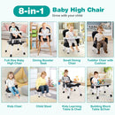 6-in-1 Convertible Baby High Chair with Adjustable Removable Tray by LJGDeals