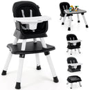 6-in-1 Convertible Baby High Chair with Adjustable Removable Tray by LJGDeals