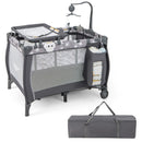 Portable Baby Playard with Changing Table Bassinet and Music Box