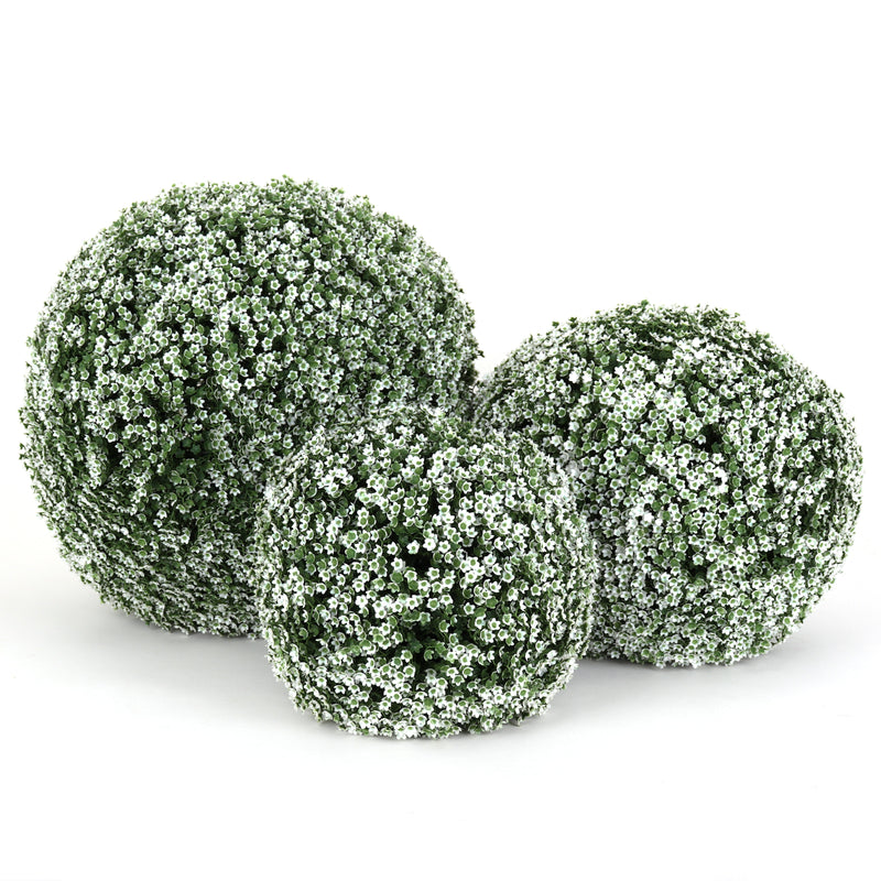 Baby's Breath Topiary Ball Assortment - 11", 15", 19"