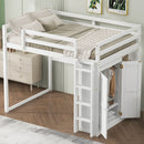 Loft Bed With Built In Wardrobe, Storage Shelves, And LED Light by HouseOfZazla
