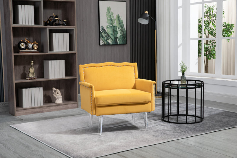Accent Chair, Living Room Chair / leisure single sofa with acrylic feet