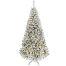 6 Ft Pre-Lit Flocked Fraser Fir Artificial Christmas Tree