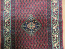 2.5' X 4' Vintage Handmade Indian Amritsar Wool Rug Paisley Design Red
