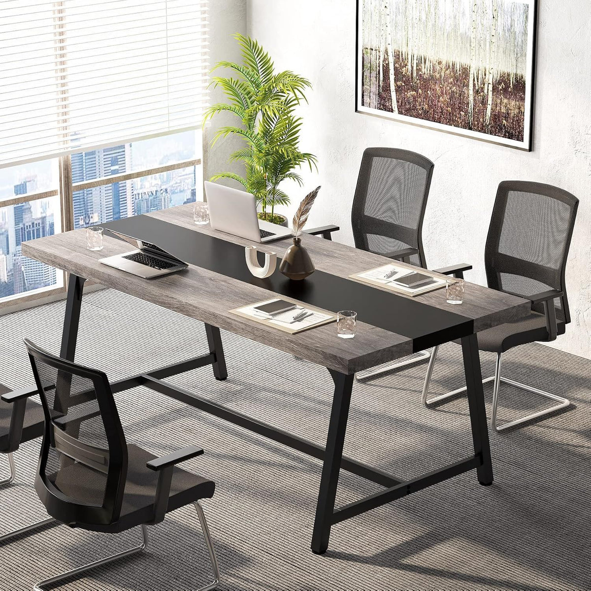Modern Rectangular Conference Table For 6 - 8 People, Office Executive Desk, photo 16 of 24