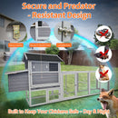 Gray Wooden Chicken Coop with Run and Nesting Box by HouseOfZazla