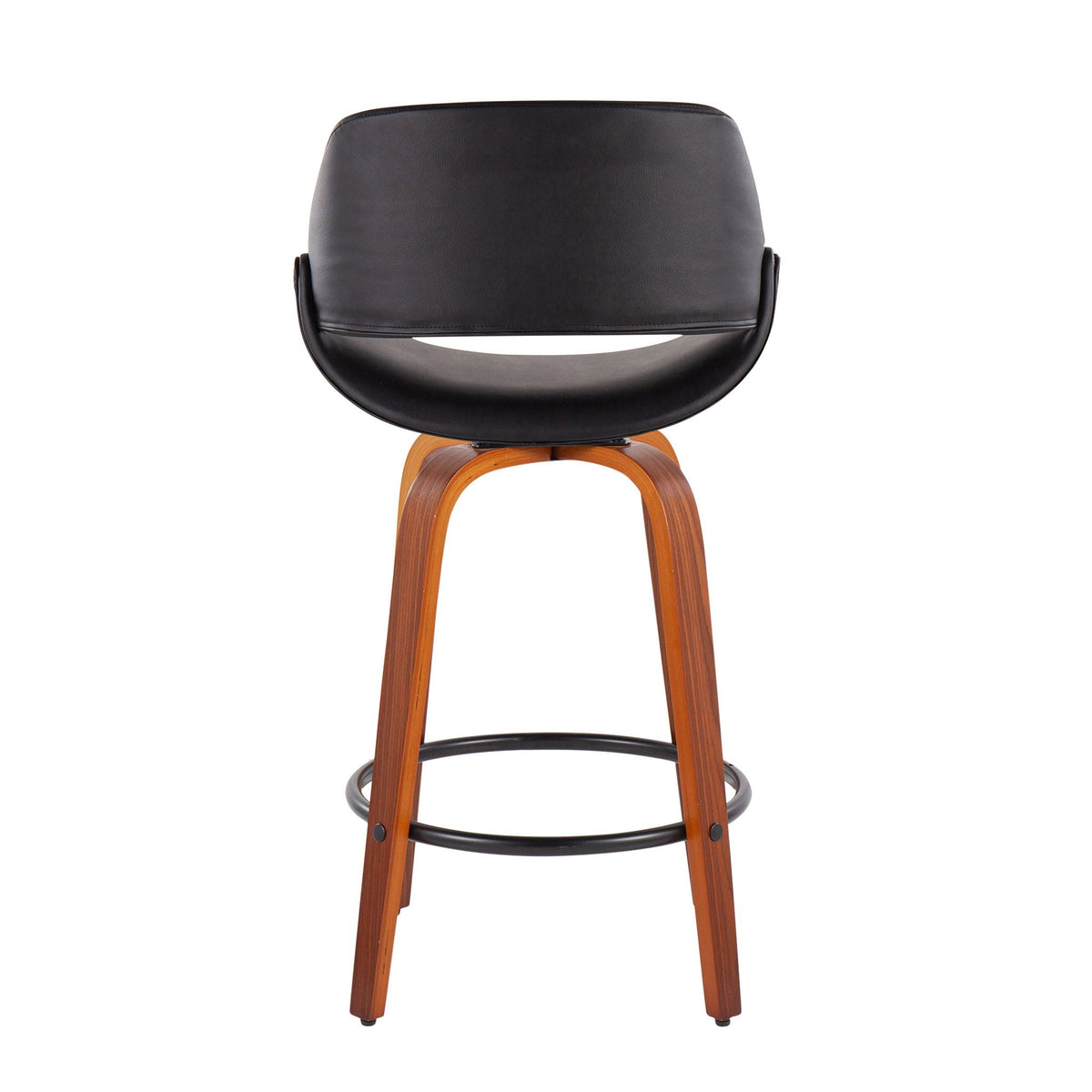 Fabrico - Mid Century Modern Fixed Height Counter Stool And Round Footrest (Set of 2), photo 11 of 15