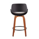 Fabrico - Mid Century Modern Fixed Height Counter Stool And Round Footrest (Set of 2) by HouseOfZazla