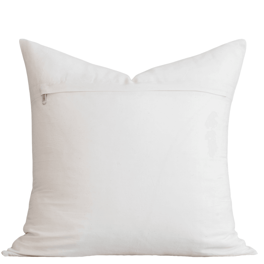 Arlet Floral Block Printed Pillow Cover | Light Brown, photo 5 of 9