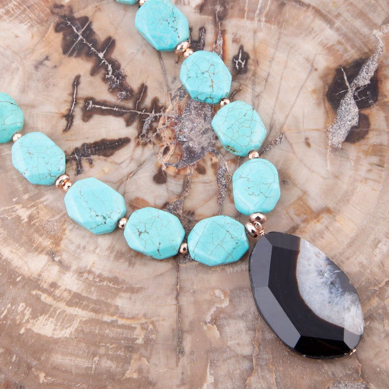 Back to Blue Turquoise Magnesite Pendant Necklace