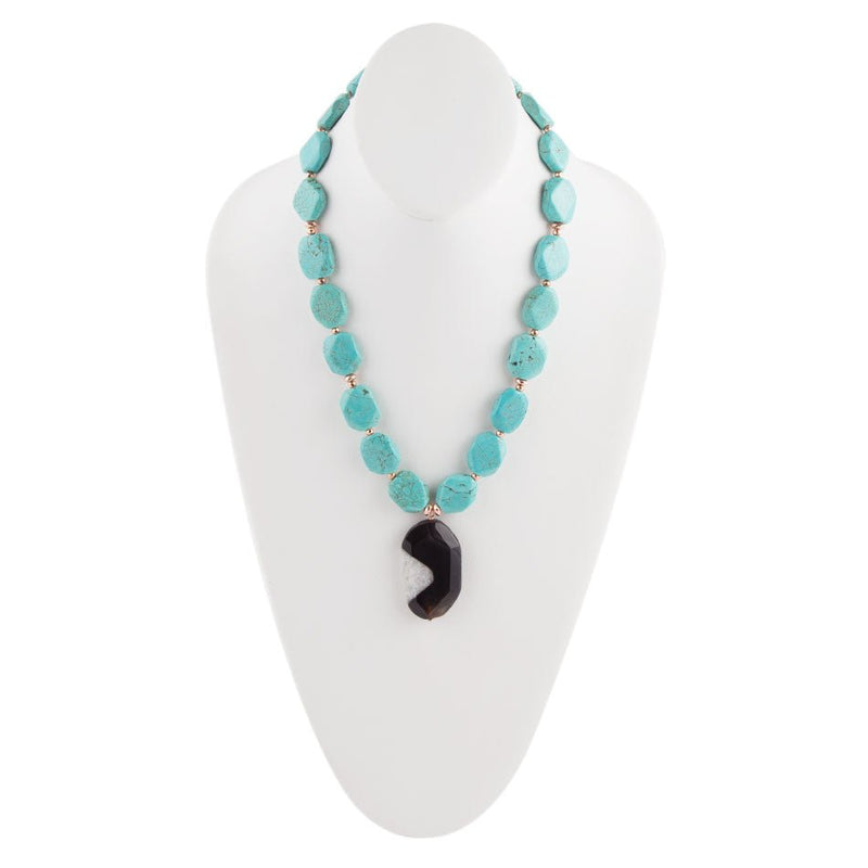 Back to Blue Turquoise Magnesite Pendant Necklace