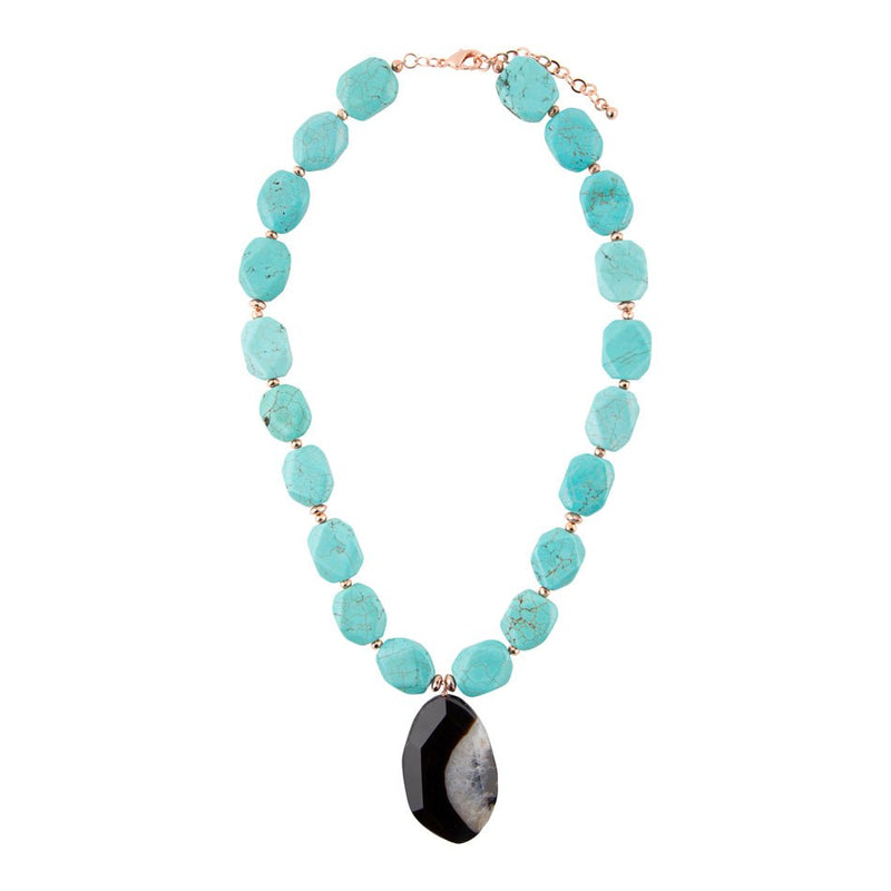 Back to Blue Turquoise Magnesite Pendant Necklace