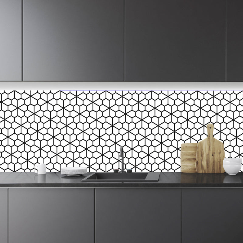 Polygonal Flower Tile Backsplash