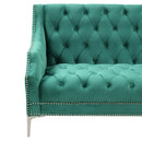 78" Modern Sofa Dutch Plush Upholstered Sofa with Metal Legs, Button Tufted Back Green