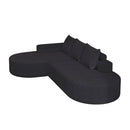 Modern Curved Sofa, L-Shaped Modular Sectional Set With 3 Pillows by HouseOfZazla