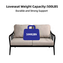 5-Piece Modern Patio Conversation Set with Plush Cushions, Marble-Look Coffee Table, & End Table