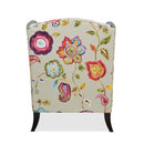 Anya - Boho Chic Wingback Accent Arm Chair - Floral / Leopard / Blue Teal / Yellow Gold by HouseOfZazla