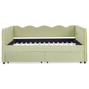 Gingham Daybed With USB Charging Port, Wave-Shaped Design by HouseOfZazla